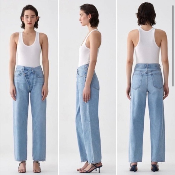 Agolde Crisscross Upsized High Rise Jeans in Suburbia 29 - Picture 3 of 11